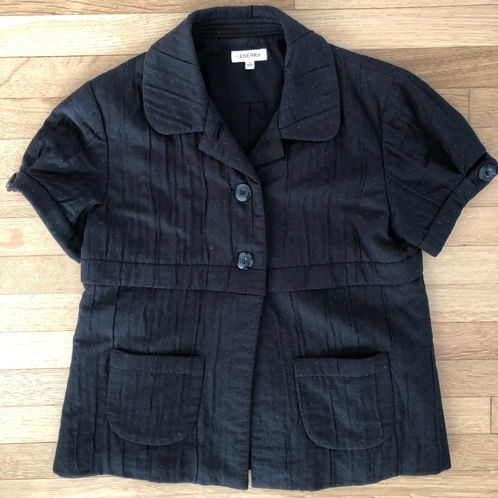 Generra black quilted buttoned jacket size small